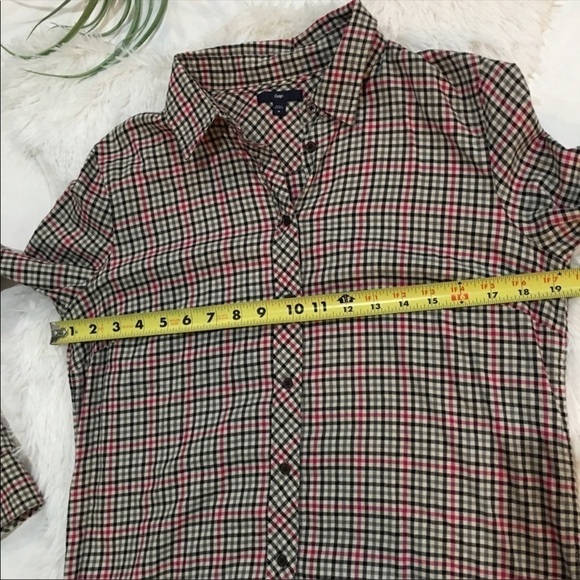 Gap check pink black white long sleeve top size Medium - Picture 5 of 7